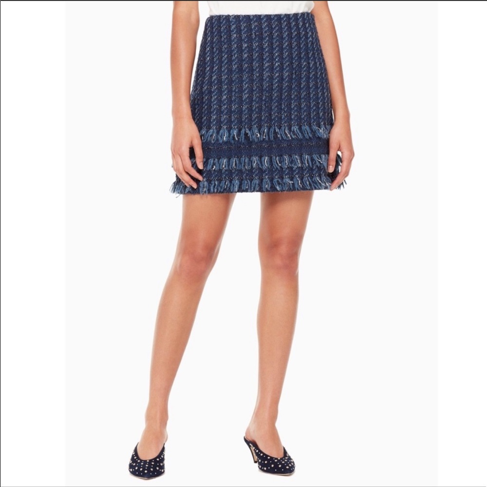 Kate Spade Madison Avenue Joel tweed skirt blue 6 nwot
